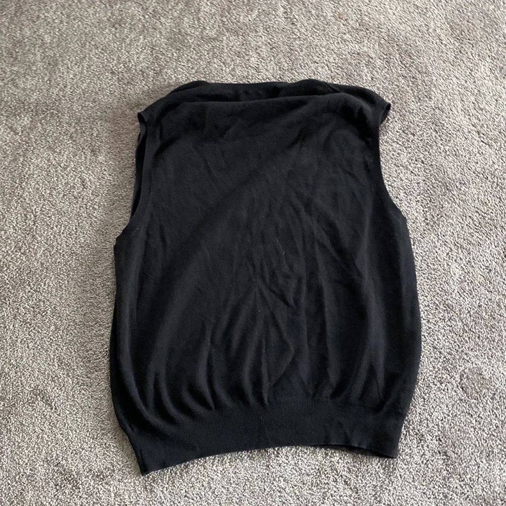 Polo Ralph Lauren Pima Cotton Sweater Vest SIZE L Black V Neck Preppy Golf